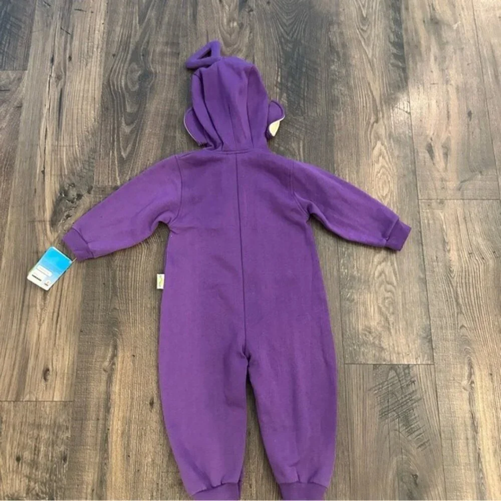 Rare NWT Vintage 1999 Teletubbies Tinky Winky Toddler Hooded Romper Size 3T